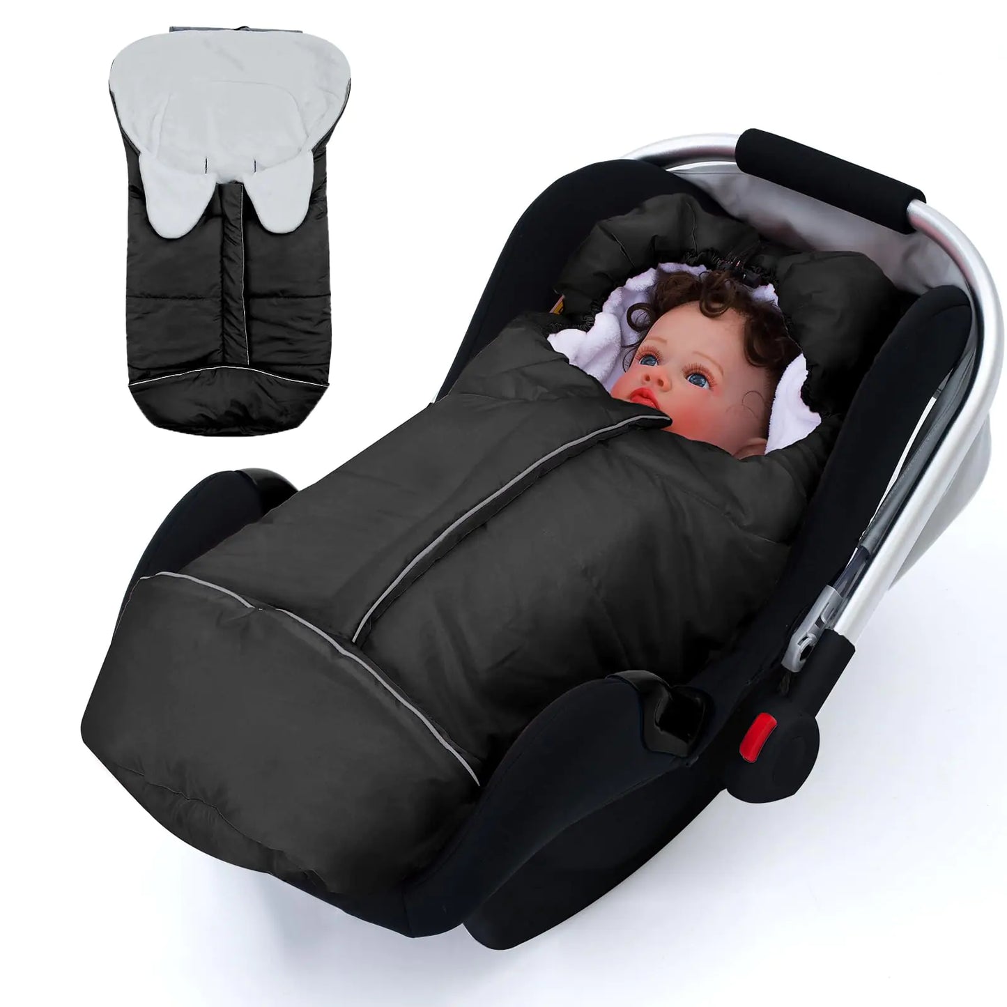 Winter Car Seat Cover Baby Infant Car Seat Footmuff with Adjustable Hood Waterproof Bunting Bag for Boys Girls