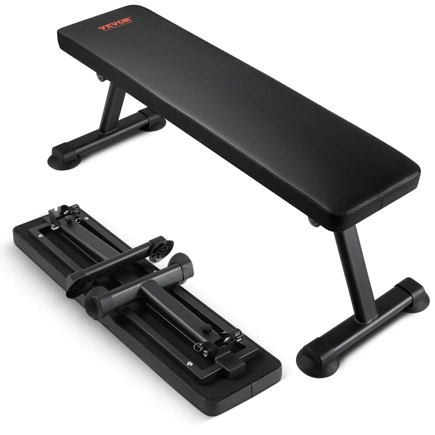 VEVOR Flat Weight Bench Foldable Strength Training Bench Utility Workout Bench