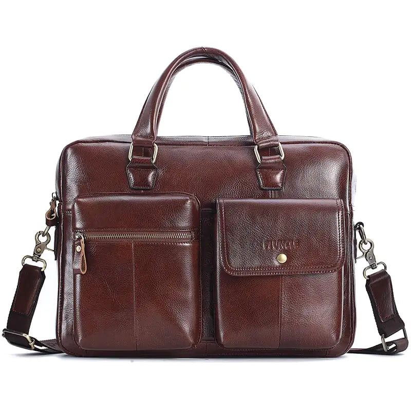 Men's Genuine Leather Top Layer Cowhide Briefcase