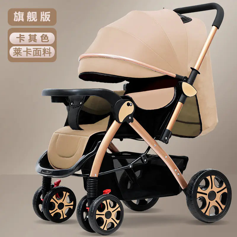 Lightweight Convertible Baby Stroller with One-Click Fold