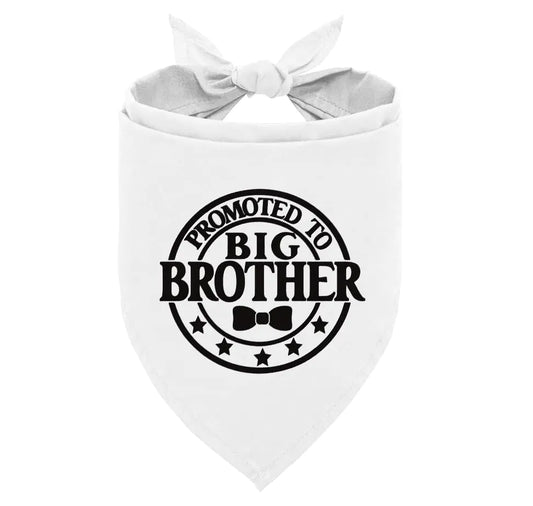 Promoted to Big Brother Dog Bandana White Dog Bandana