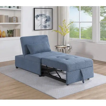 Contemporary Blue Gray Sleeper Sofa