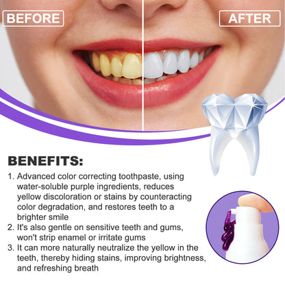 EELHOE Purple Whitening Toothpaste for Oral Care