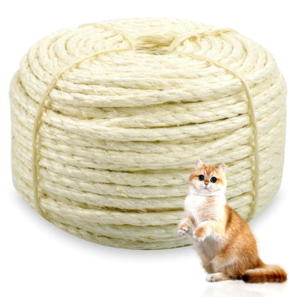 Sisal Rope for Cat Scratcher 1/6" mm Diameter 164 FT Cat Natural Sisal Rope