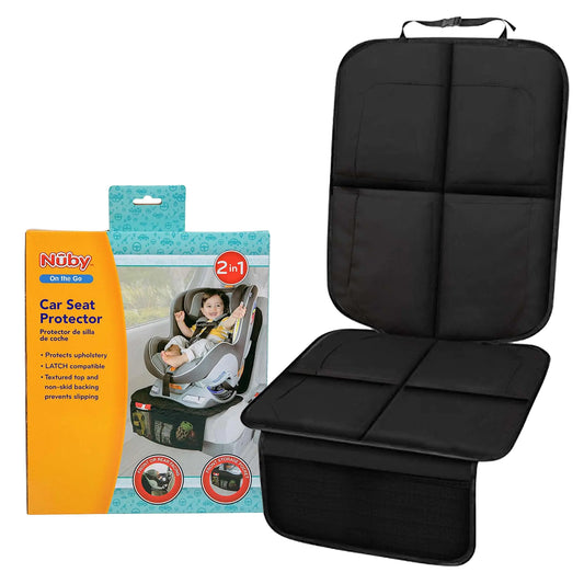 Nuby Deluxe Car Seat Protector Black Mat for use Under Childs Car Seat
