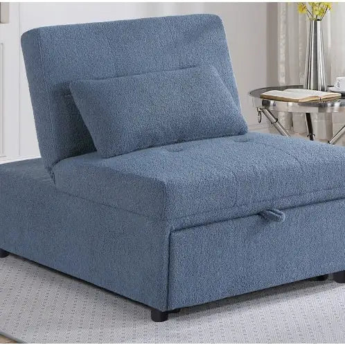 Contemporary Blue Gray Sleeper Sofa