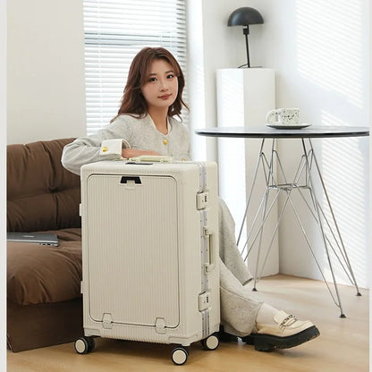 Large Capacity Aluminum Frame Trolley Luggage