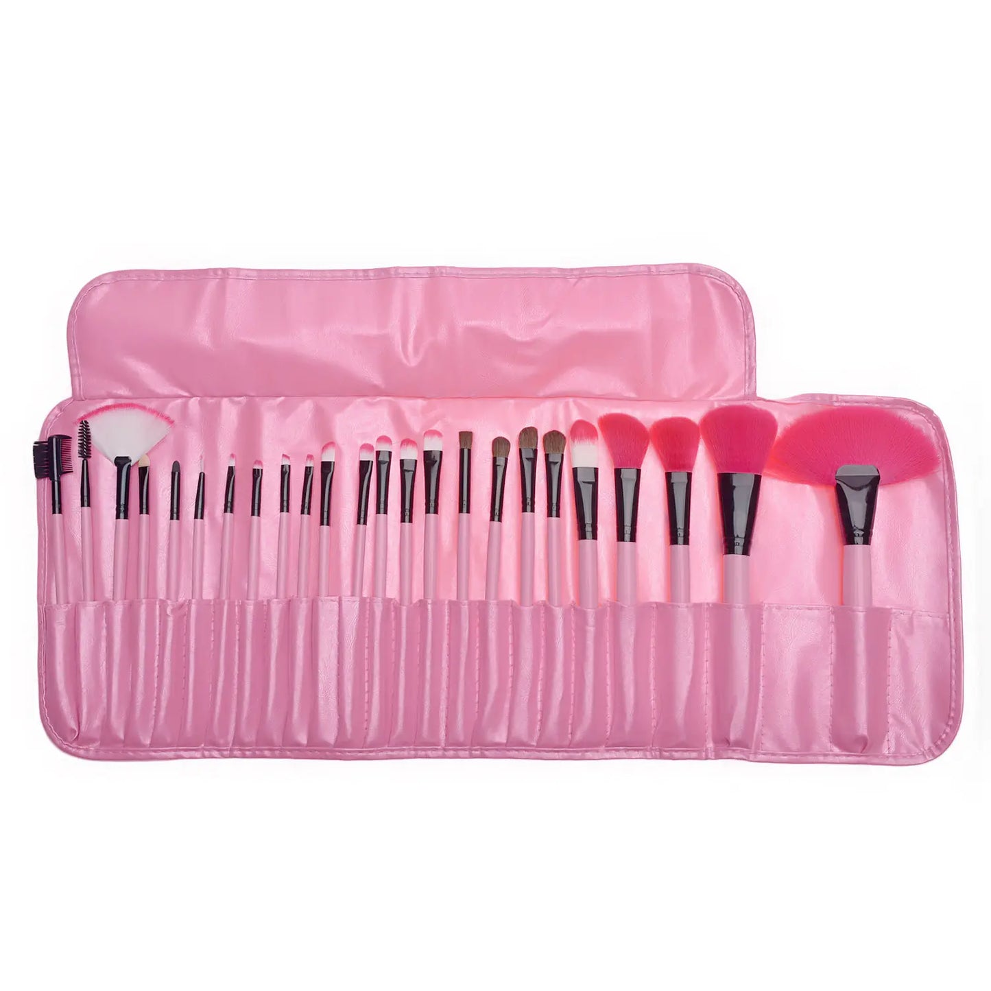 24-Piece Makeup Brush Set with Wooden Handles