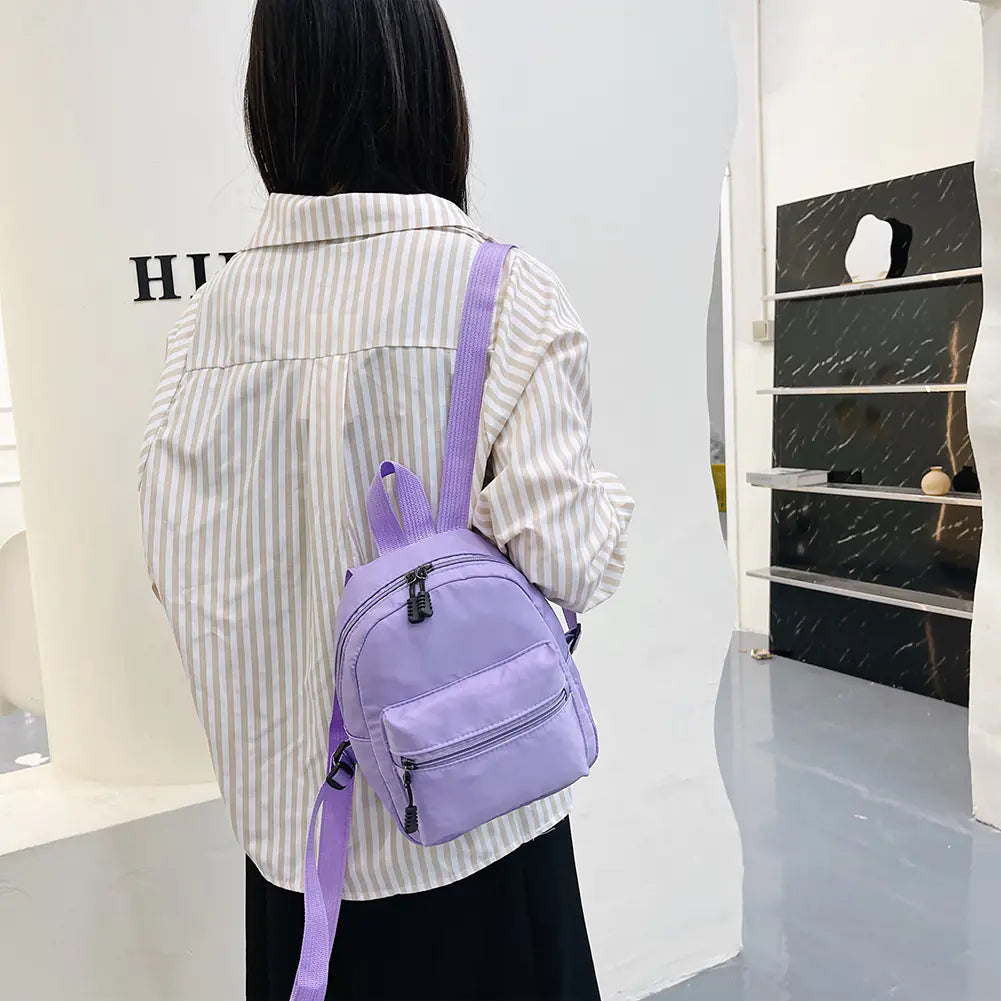 Casual Nylon Women Mini Backpack for School & Travel