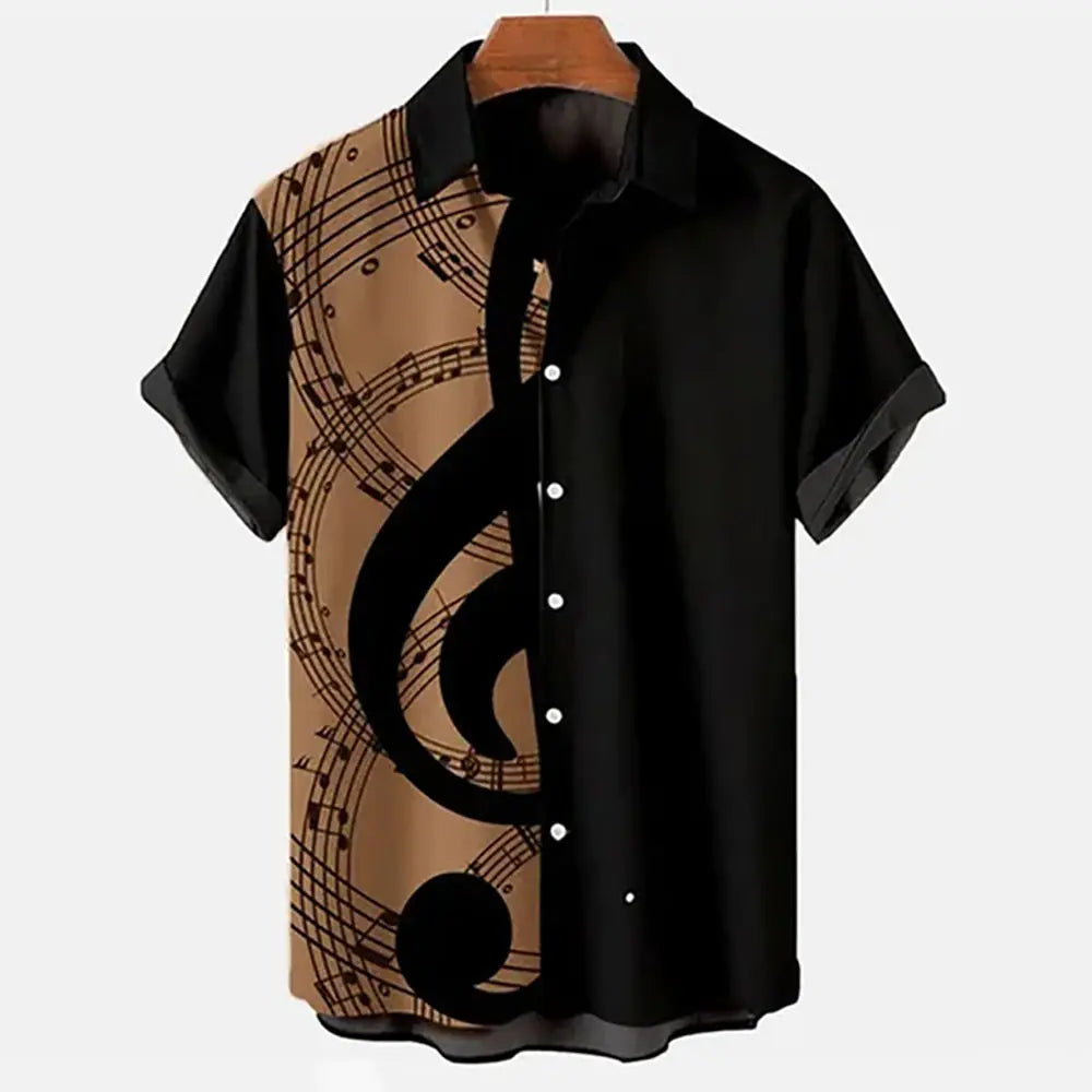 Hawaiian Beach Casual Polyester Spandex Men's Shirt
