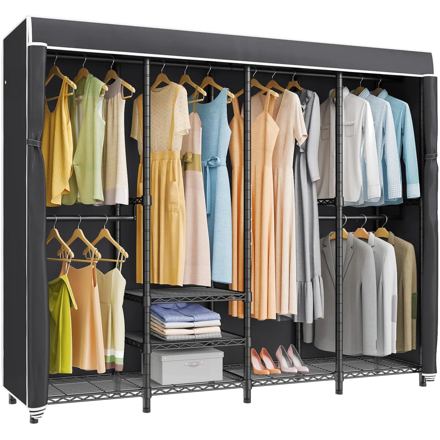 VIPEK V40C Covered Clothes Rack Heavy Duty Clothing Rack with Cover Custom Freestanding Closet