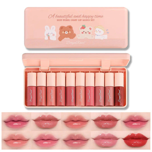 Get 10 Colors Lip Tint Stain Mini Liquid Lipstick Set Korean Velvet Watery Lip Stain Moisturizing Natural Lip Gloss