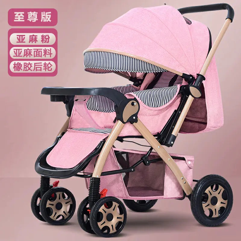 Lightweight Convertible Baby Stroller with One-Click Fold