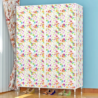 Portable Wardrobe Storage Organizer with Hanging Rods