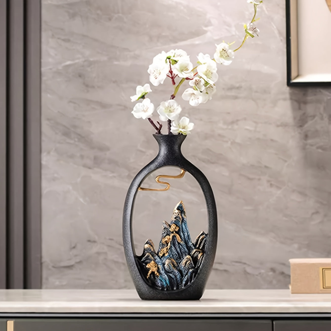 Style Landscape Decor Flower Vase - Perfect For Living Room Wine Cabinet Office Decorations
