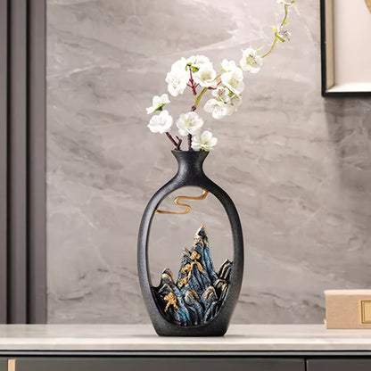 Style Landscape Decor Flower Vase - Perfect For Living Room Wine Cabinet Office Decorations