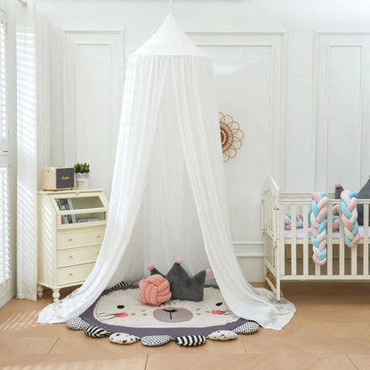 Dome Baby Crib Canopy with Light Blocking and Mosquito Net