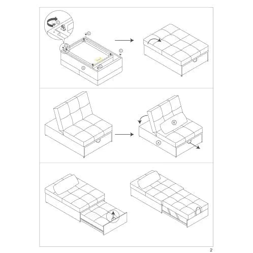 Contemporary Blue Gray Sleeper Sofa