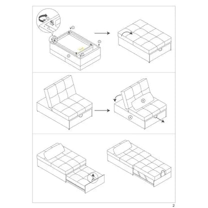 Contemporary Blue Gray Sleeper Sofa