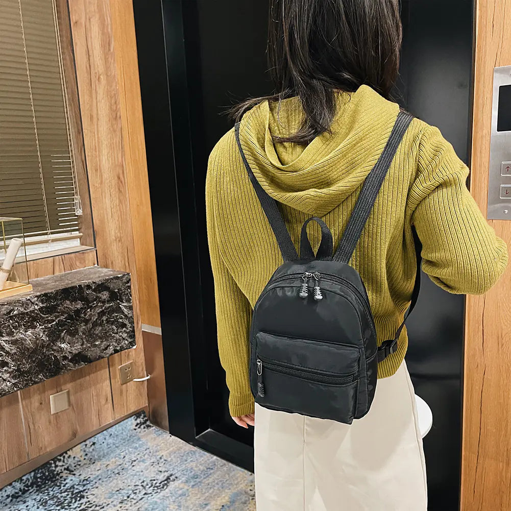 Casual Nylon Women Mini Backpack for School & Travel