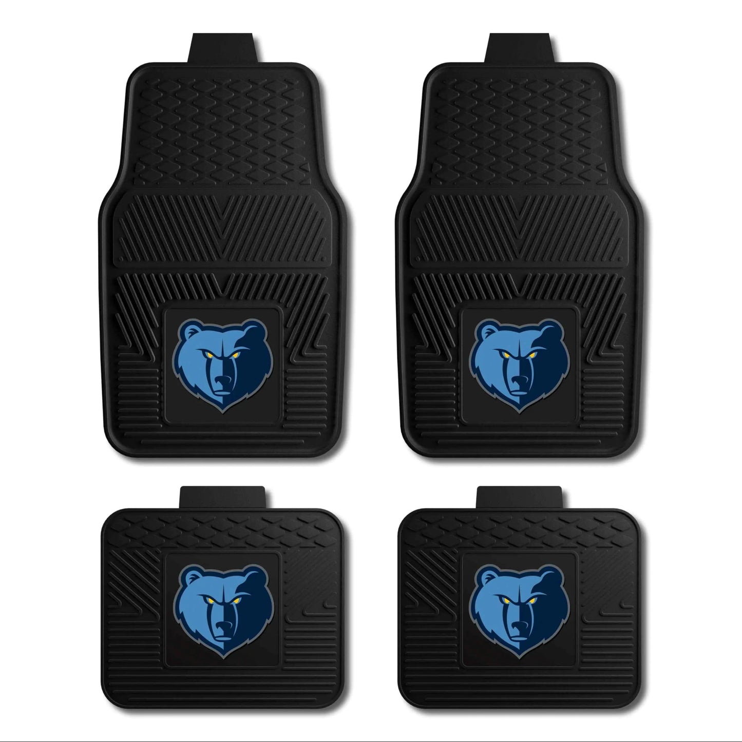 The FANMATS 39912 NBA - Memphis Grizzlies 4-pc Vinyl Car Mat Set | Front Seat and Back Seat Car Mats with Team Logo