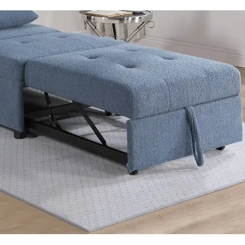 Contemporary Blue Gray Sleeper Sofa