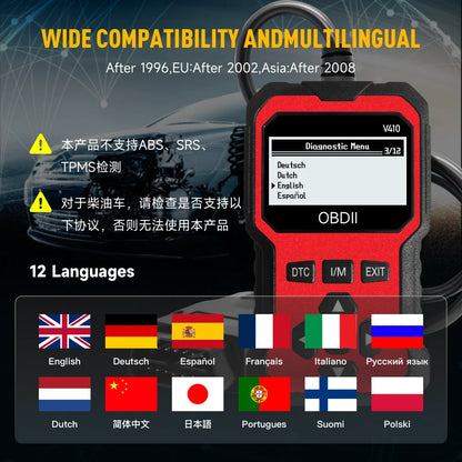 Car Obd2 Scanner Diagnostic Tool Code Reader Engine