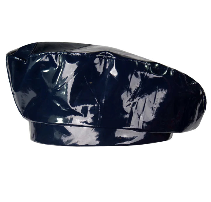 PU Mirror Leather Beret Hat for Flight Attendant