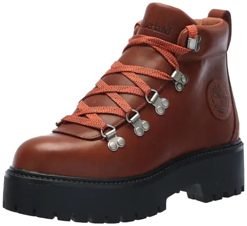 Timberland Womens Stone Street Mid Lace Up Fashion Boot Rust Full Grain 5.5 Wide