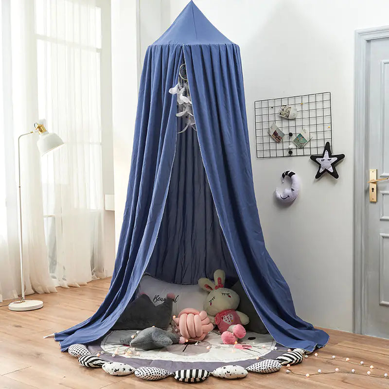 Dome Baby Crib Canopy with Light Blocking and Mosquito Net