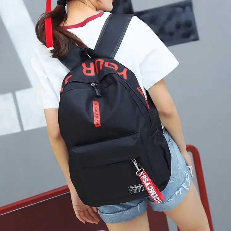 Large-Capacity Canvas Backpack for Students and Travel