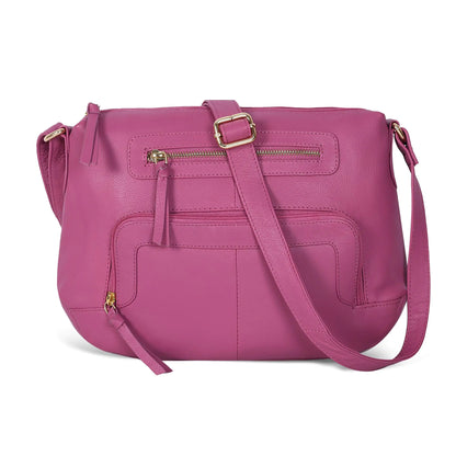 Leather Crossbody Bags For Women - Trendy Womens Leather Pink  Purse