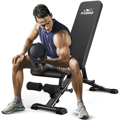 FLYBIRD Weight Bench Adjustable Strength Training Bench
