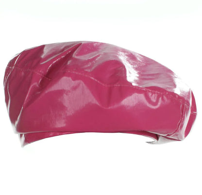 PU Mirror Leather Beret Hat for Flight Attendant