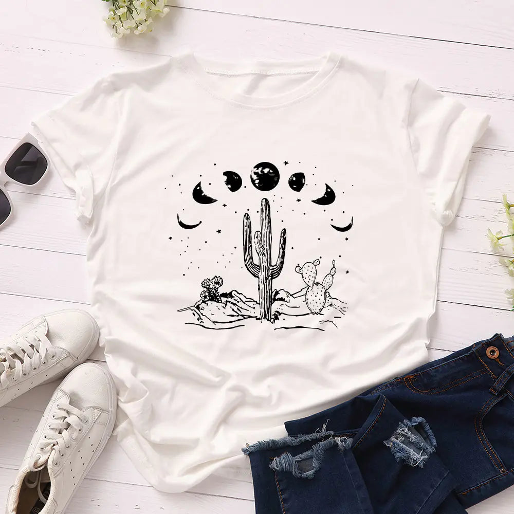 Loose Fit Cotton Short Sleeve T-Shirt for Women