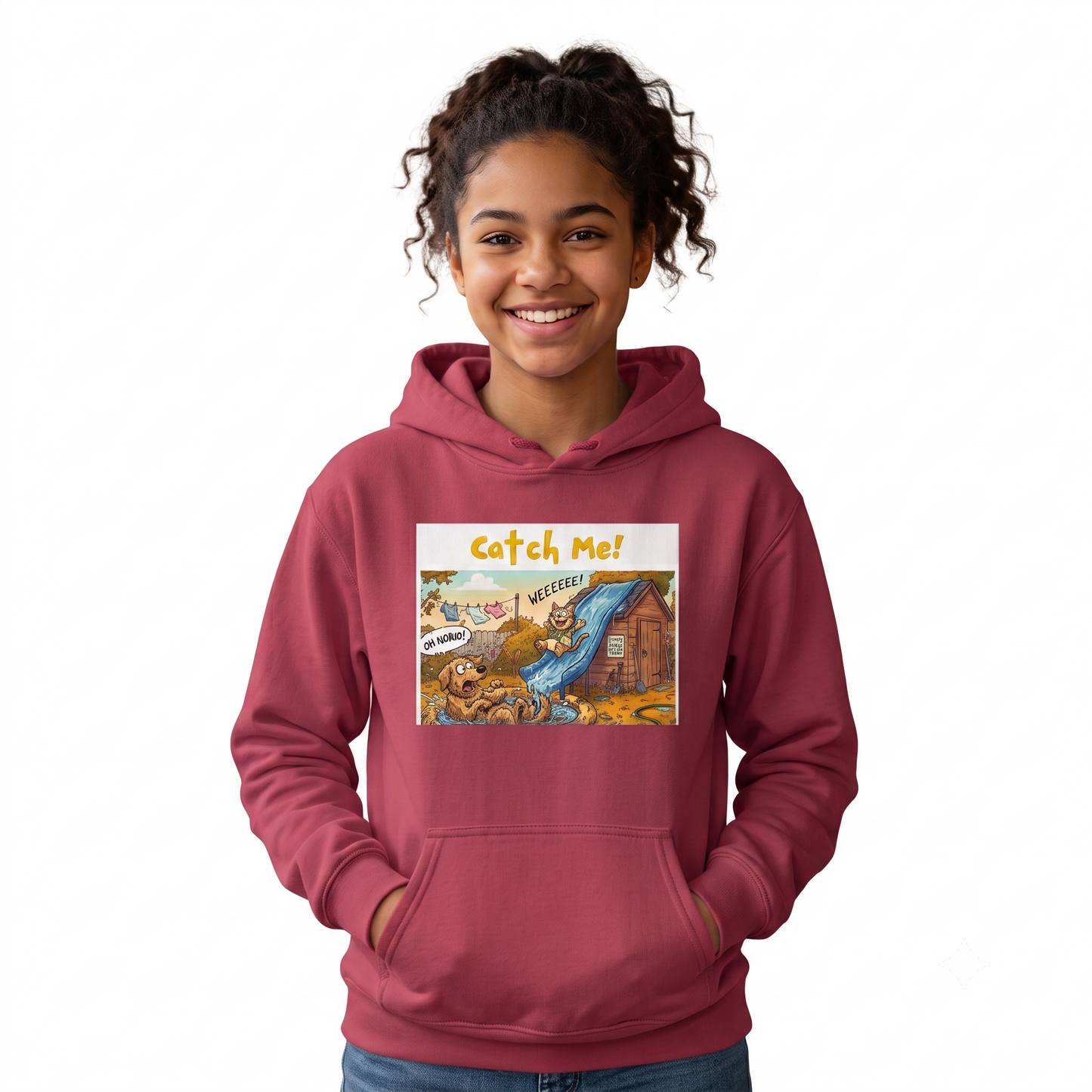 Rose Red Women's Classic Hooded Sweatshirt Soft Casual Pullover