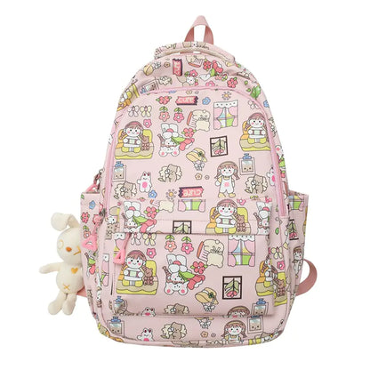Cute Cartoon Print Women's Backpack for School