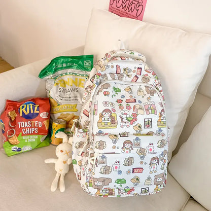Cute Cartoon Print Women's Backpack for School