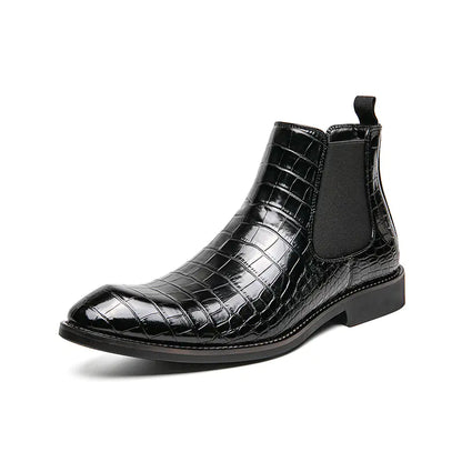 Men's Fashion Chelsea Boots - High-Top Leather Ankle Boots