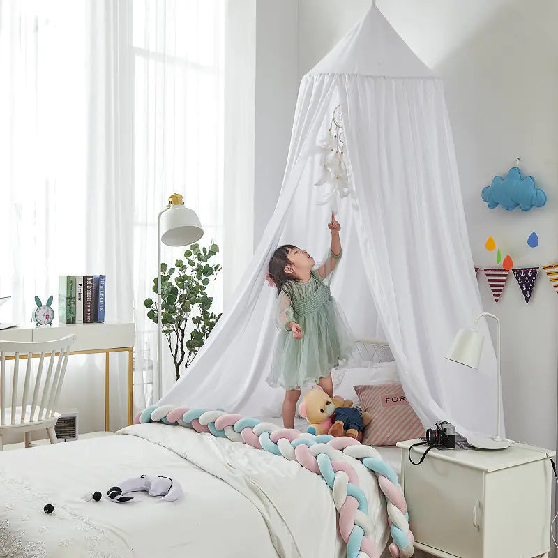 Dome Baby Crib Canopy with Light Blocking and Mosquito Net