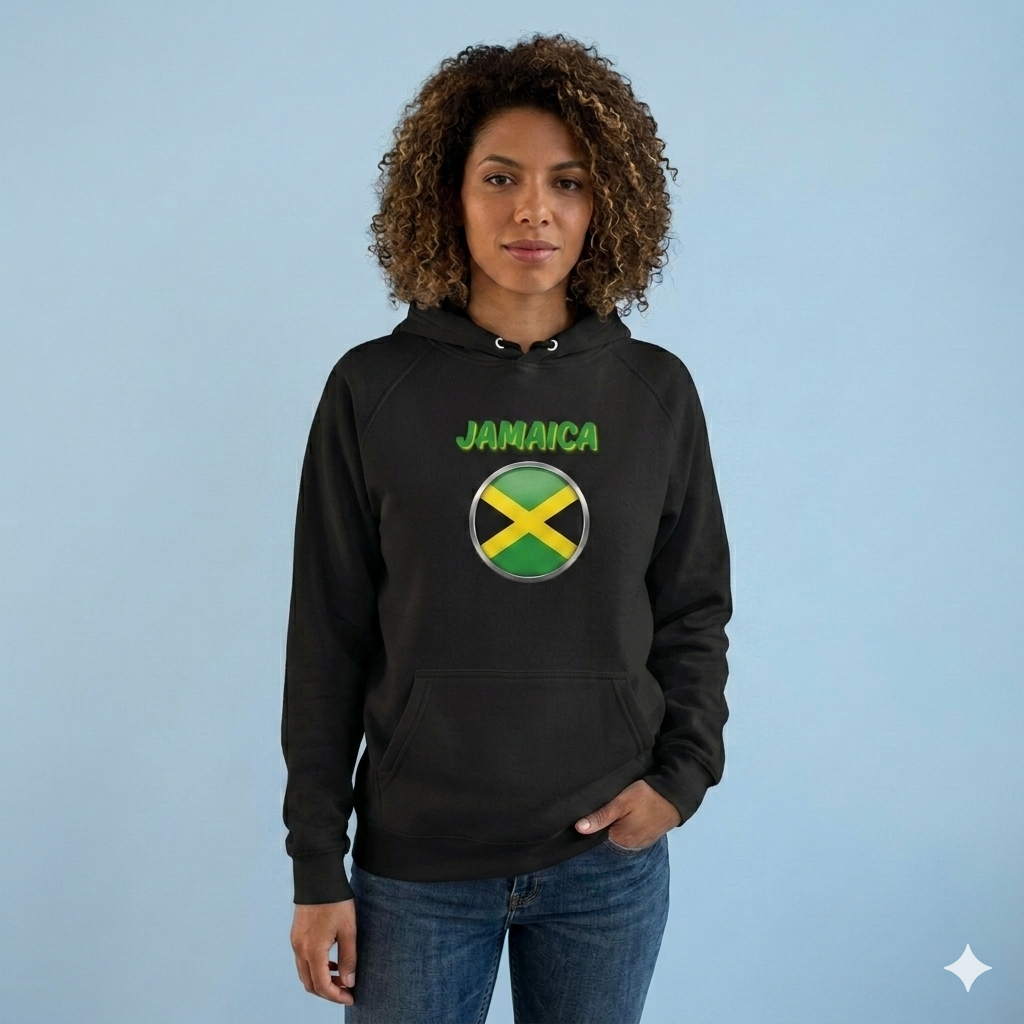 Women Jamaica Black Essential Lounge Pullover Hoodie Sweater