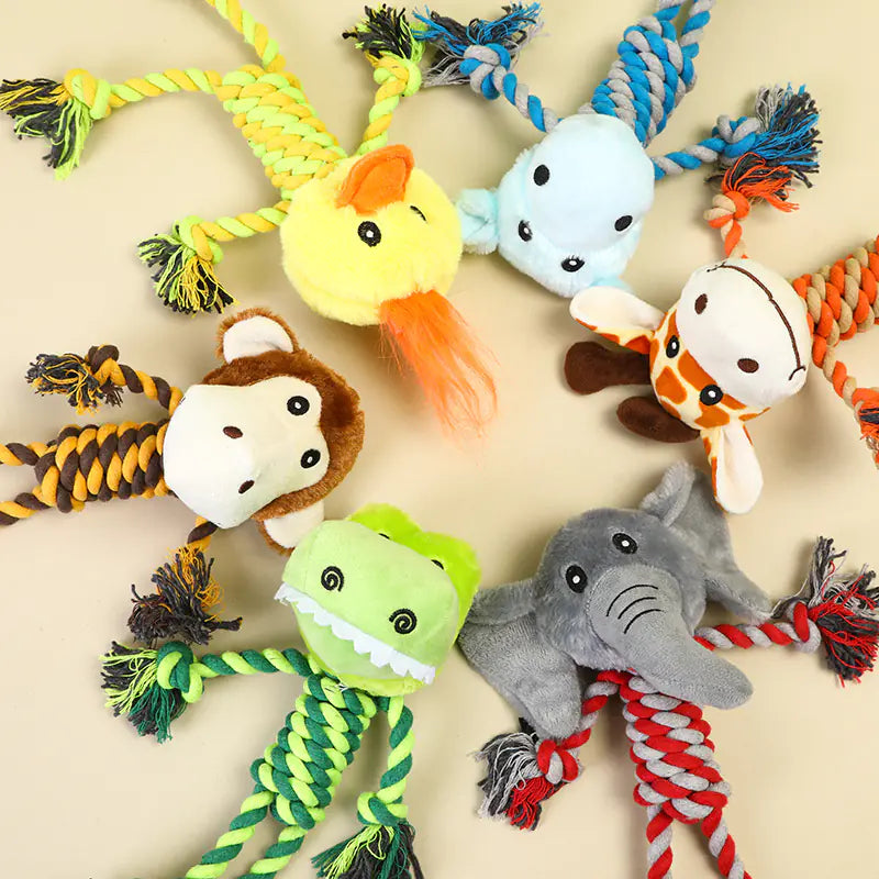 Interactive Plush Dog Toy with Sound for Chewing