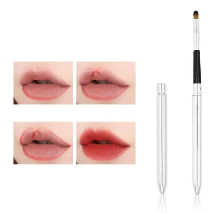 Portable Lip Makeup Brush with Metal Handle (1Pc)