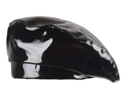 PU Mirror Leather Beret Hat for Flight Attendant