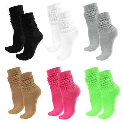 6 Pairs Scrunchy Socks For WomenScrunch SocksSlouch SocksSlouch Socks