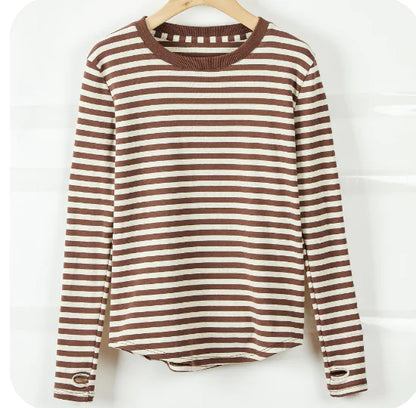 Women's Long Sleeve Striped T-Shirt