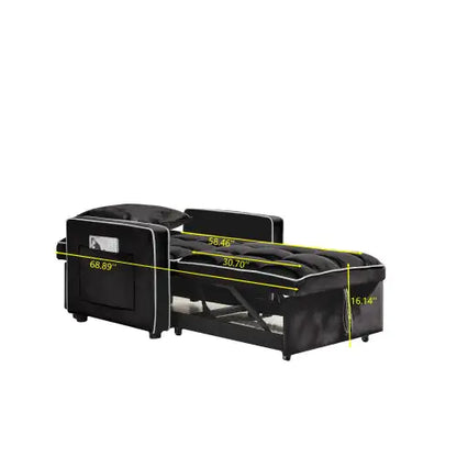 3-in-1 Sofa Bed Chair Fold-out Sofa Bed Adjustable Back Sofa