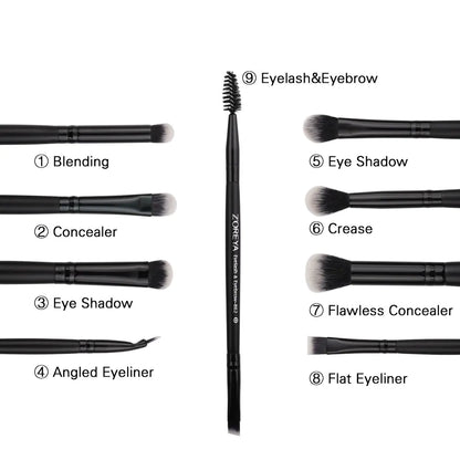 ZOREYA 15-Piece Makeup Brush Set with Black Handles