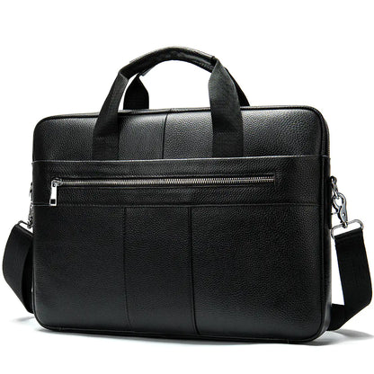 Men's Portable Leather Briefcase in First Layer Cowhide