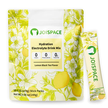 JOISPACE Electrolyte Drink Mix - Lemon Black Tea - Hydration Powder Packets